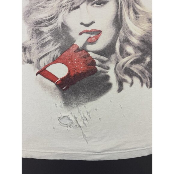 Vintage Y2K Madonna MDNA Tour 2012 White Pop Music Concert Faded White XL Rare - Picture 7 of 16